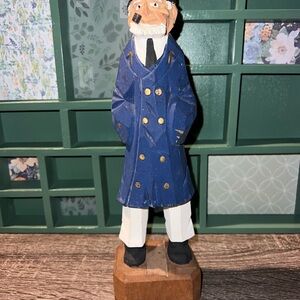 Handcrafted Wooden Sailor Figurine Vintage